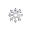 Portable 18 In 1 Mini Snowflake Multi Pocket Tool Spanner Hex  Multipurpose Camp Survive Outdoor Hike Key Ring Key Chain