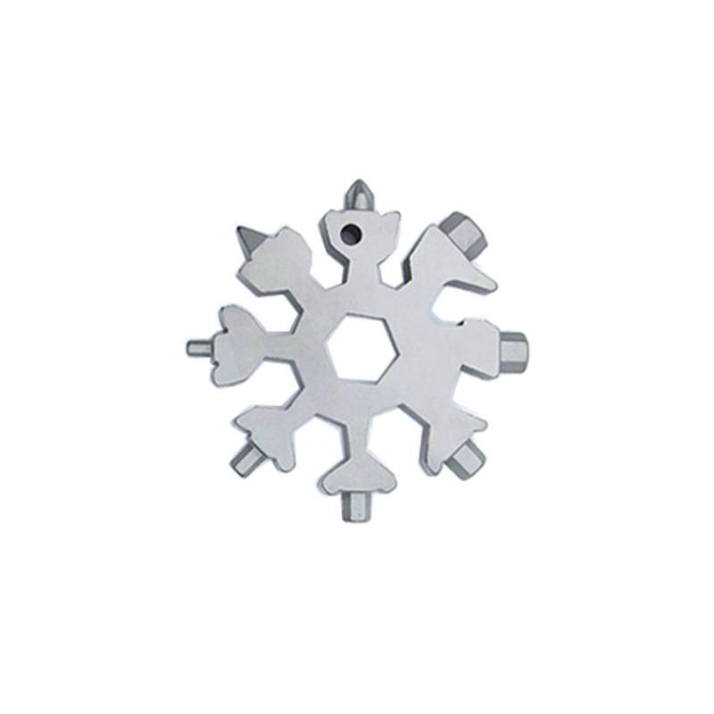 Portable 18 In 1 Mini Snowflake Multi Pocket Tool Spanner Hex  Multipurpose Camp Survive Outdoor Hike Key Ring Key Chain
