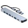 TYPE-C Dual-Head 7-in-1 Docking Station USB 3.0 Hub for Laptop, Mobile, Computer