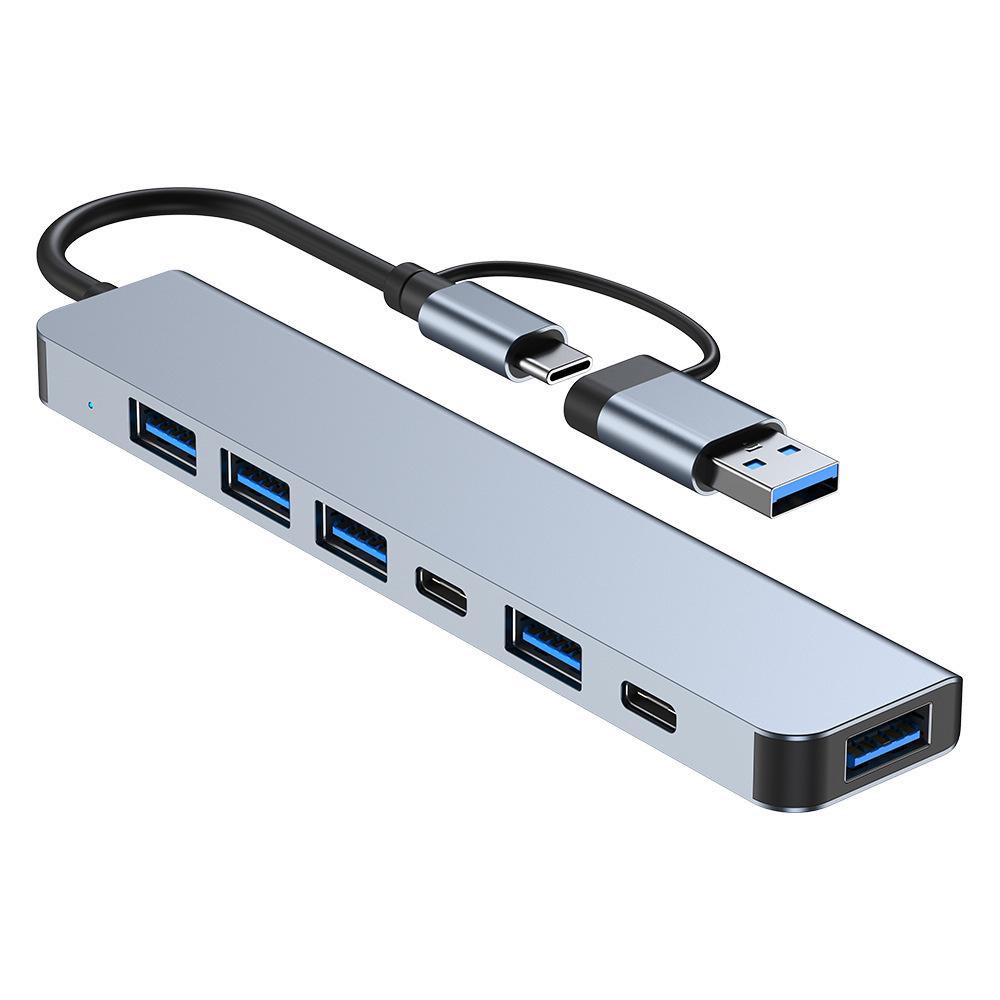 TYPE-C Dual-Head 7-in-1 Docking Station USB 3.0 Hub for Laptop, Mobile, Computer