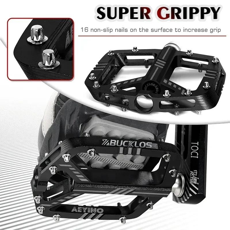 BUCKLOS 3 Bearing Bicycle Pedal CNC Aluminum Alloy Mountain Bike Pedals Non-slip Road Bike Pedal Ultralight MTB Pedals
