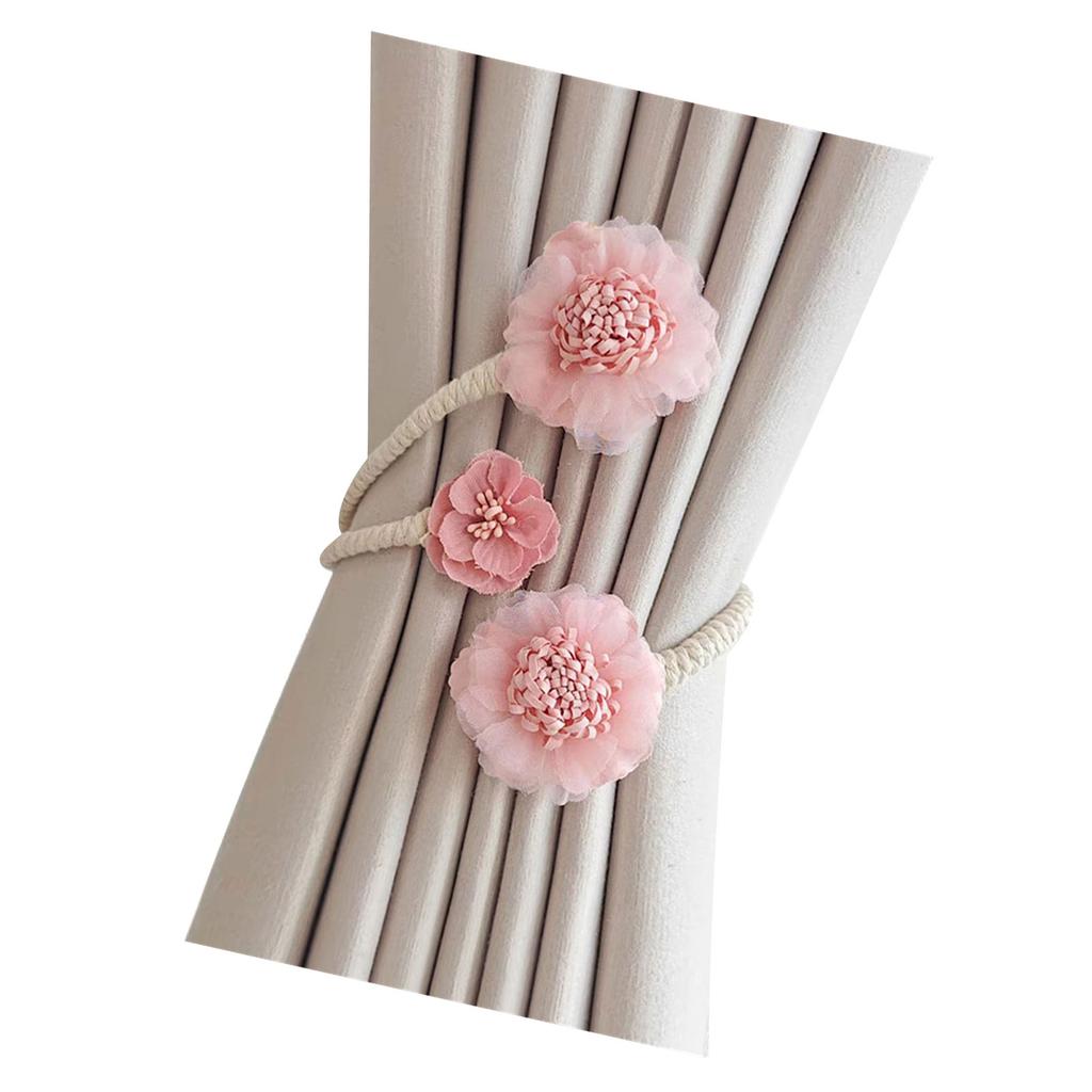 Handmade Flower Curtain Tieback Elegant Decorative Clip Window Drapery Holdback Buckle Tie for Living Room and Bedroom
