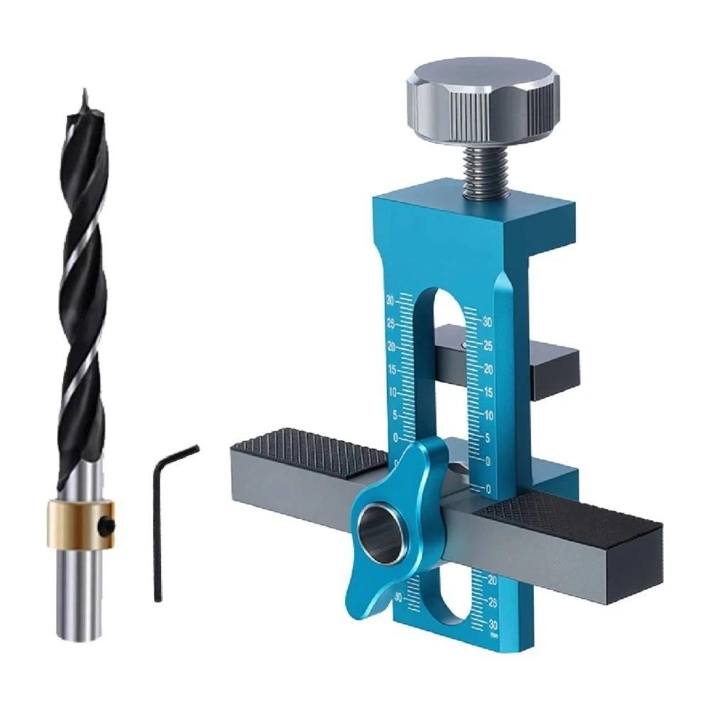 2 v 1 Polohovač pro instalaci dvířek skříněk s odskokem, děrovaná montážní šablona, instalace šatní skříně