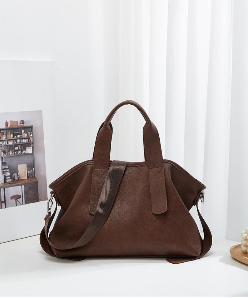 Large Capacity Portable Women's Bag Korean Version of Solid Color Simple Single Shoulder Crossbody Bag Commuter Leisure Tote Bag Tide