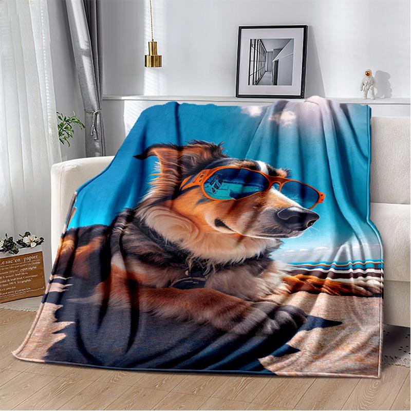 Ковдра з мультяшним хаскі, самоє, чихуахуа, померанський шпіц Кокі, м'яка ковдра для дому, спальні, дитяча ковдра для дивана