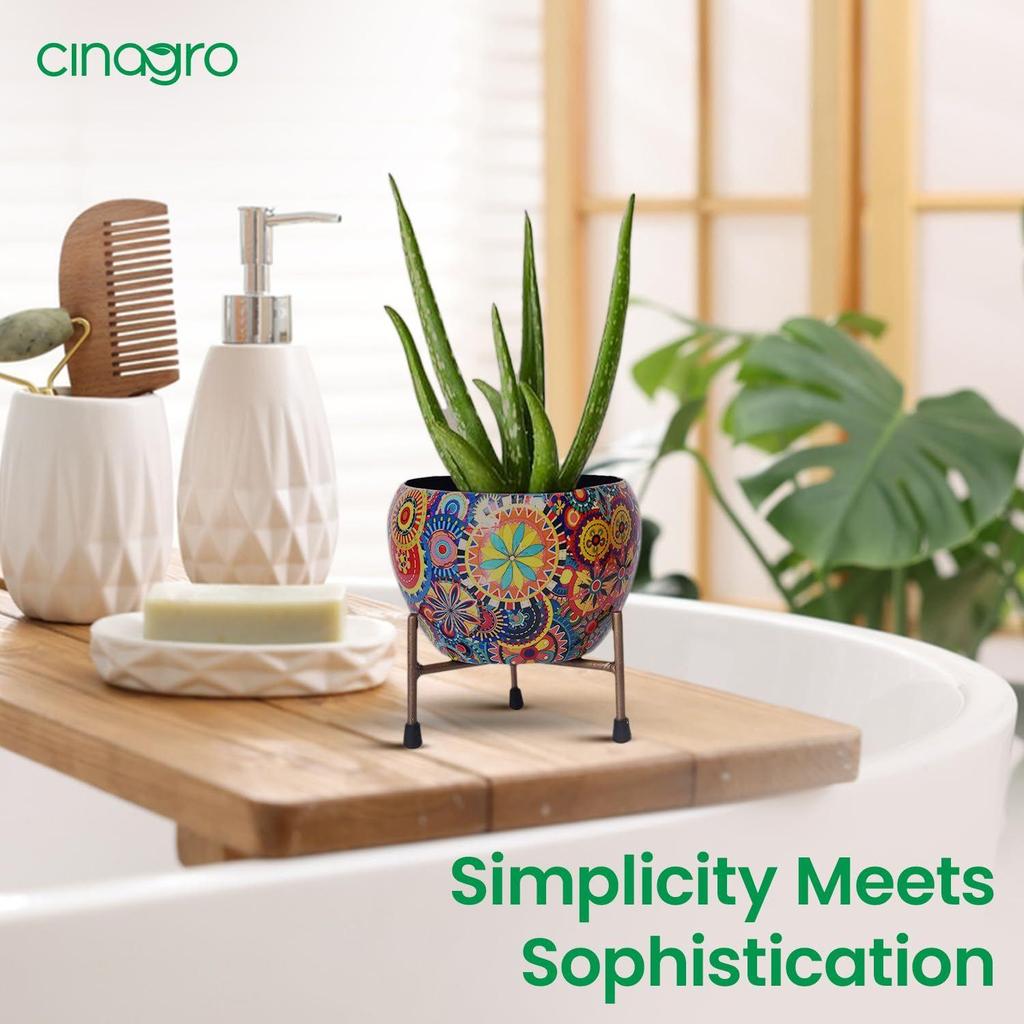 Töpfe für Pflanzen, Pflanzentöpfe zur Heimdekoration, Sukkulententopf, Zimmerpflanzgefäß Gartendekor (Für dich: 6x6 Zoll) Stil: Mandala Fusion Spektrum