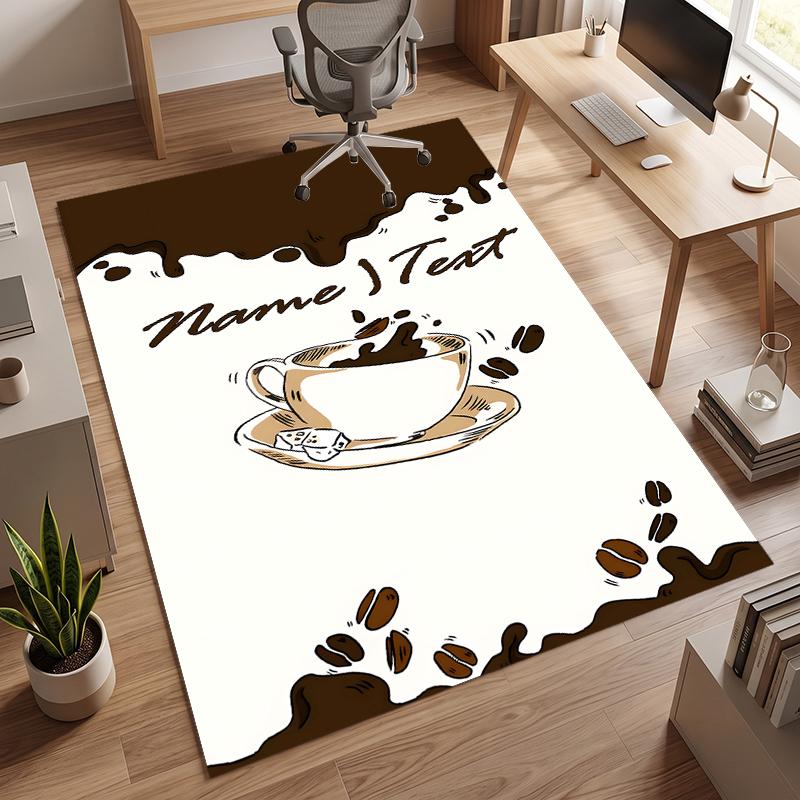 Cozy Coffee (19) Personalized Name Office Carpet Stylish Decor for Living Room Bedroom Kitchen
