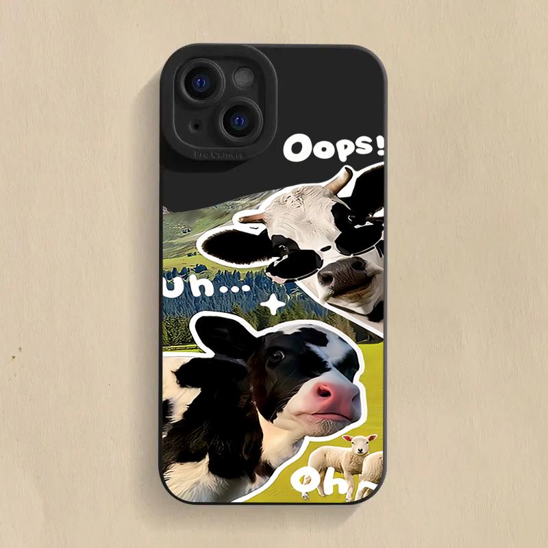 

Korean Cute Collage Sunglasses Cow Case For Mi 14 13 12 12T 13T Pro 11 Lite NE Poco F5 X5 F3 X3 Pro Silicone Soft Cover Mi 14