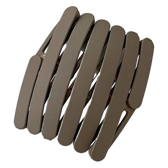 

Women Headband Foldable Stretchy Portable Travel Hair Hoop Pure Color Anti-slip Teeth Bang Headband Versatile Hair Accessory кавовий