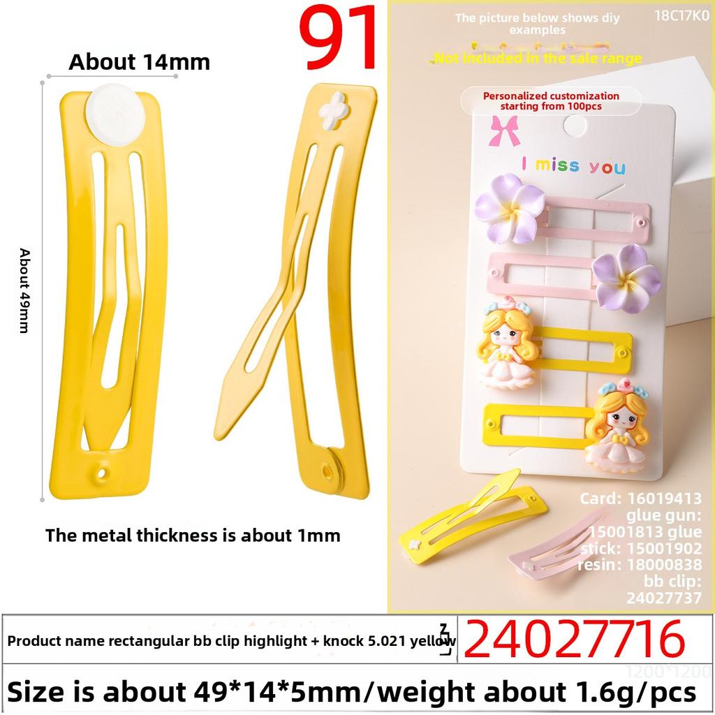 Rechteckige BB-Clips Hochglänzend Farbverlauf Pulverbeschichtet und Lackiert Haarspangen Handgefertigtes Material Kopfschmuck-Accessoires
