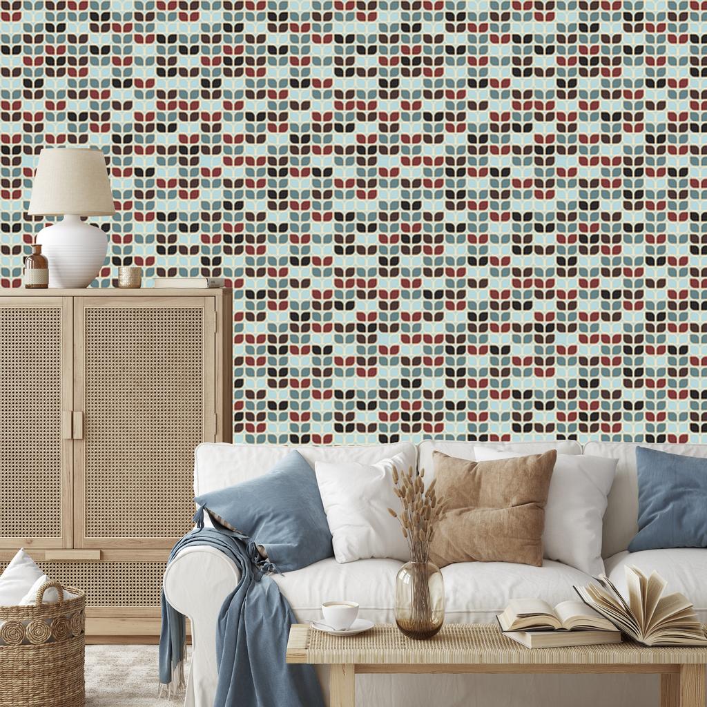 Geometric retro pattern wallpaper for living room and bedroom 50x1000