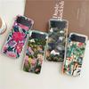 Phone Cover For Samsung Galaxy Z Flip 7 6 5 4 Case Transparent For Samsung Z Flip 3 Hard PC Foldable Bag Abstract Flower Pattern