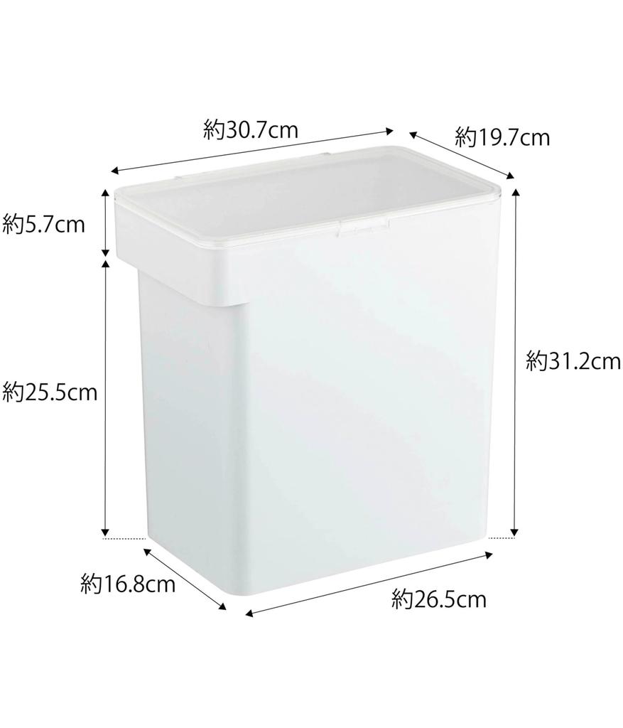 Yamazaki Jitsugyo Airtight Rice Bottle 10kg with Measuring Cup White Tower Moisture 5423 Approx. W30.7XD19.7XH31.2cm Anti-Oxidation