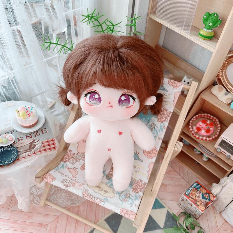 In Stock Ready to Ship 20 cm K-pop Plush Cotton Idol Dolls Naked Bare Doll With Plastic Bone PVC Skeleton Bracket