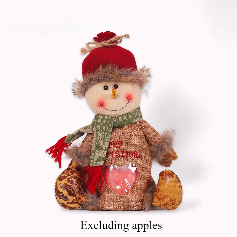 Linen Zipper Love Apple Bag Christmas Party Atmosphere Gift Bag Festival Creative Doll Candy Bag Children's Gift Bag Fun