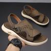 Fashion Fashion Antiskid Beach Dual-purpose Sandals New Handmade Comfort Flat Summer Male Sandals Men Breathable Leather Outdoor Sandals