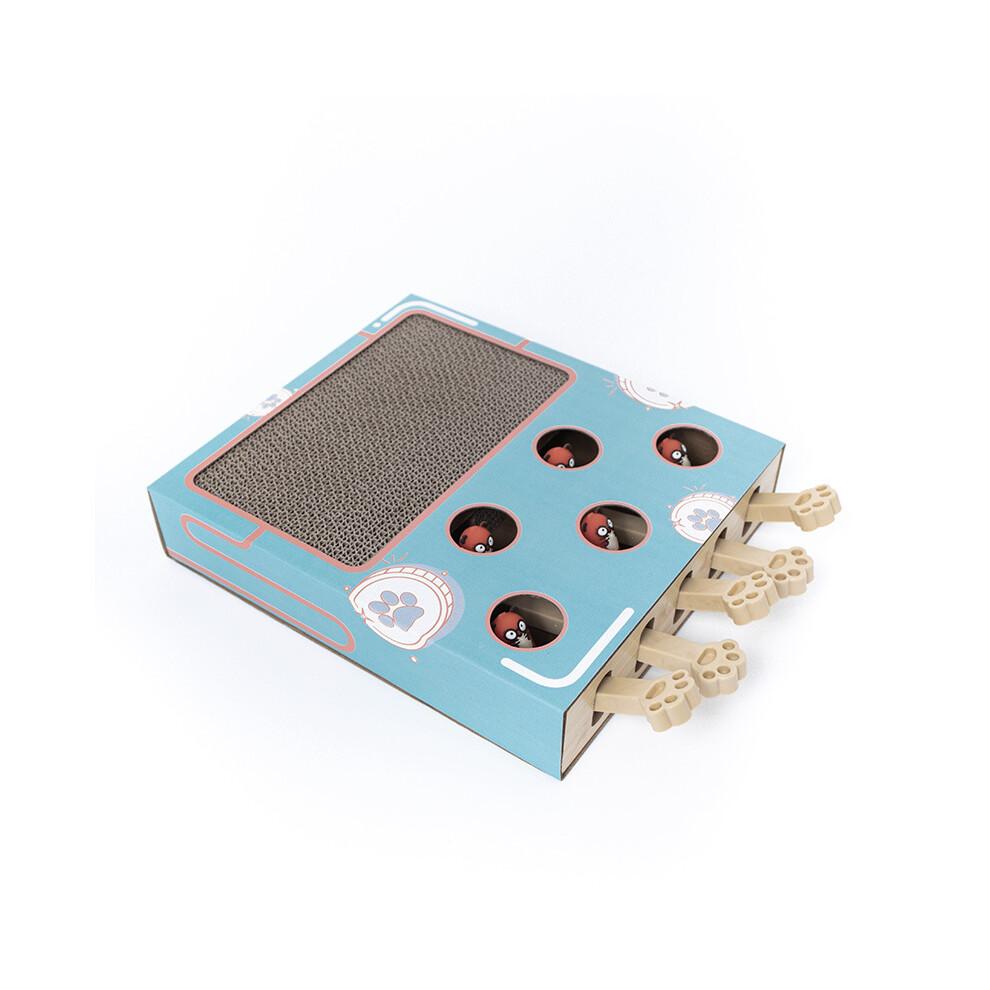 Cat Hunt Toy Wood, SCRATCH RESISTANT Surface Supports Natural Claw Sharpening, Whack A Mole Game Offers Interactive Fun