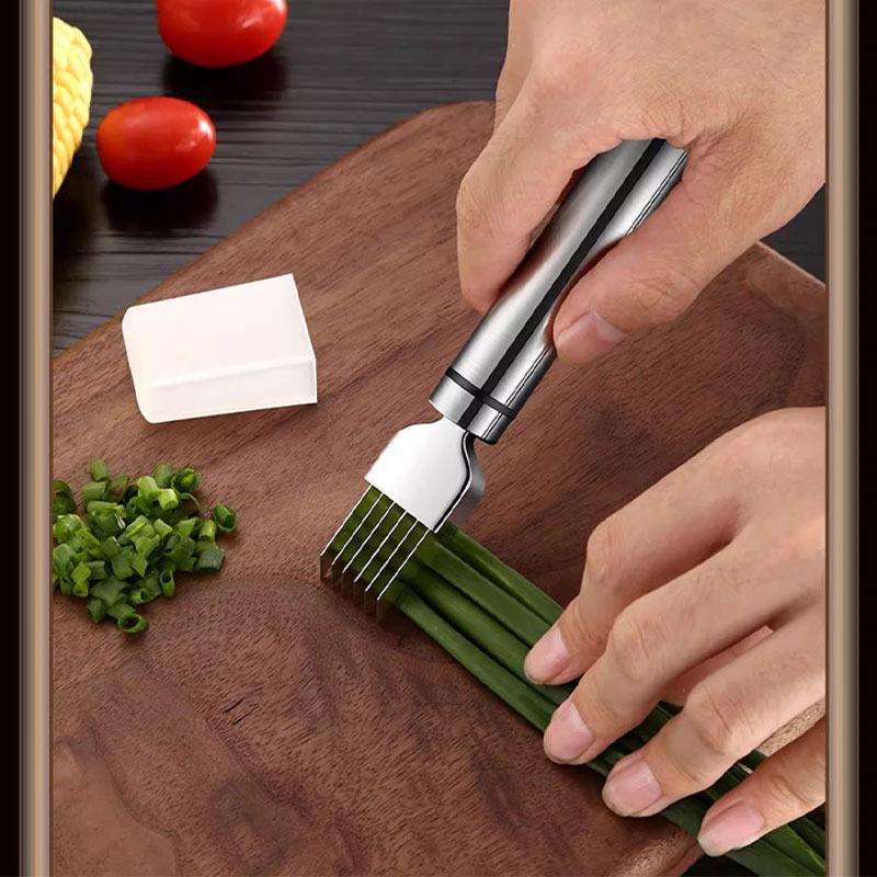 Stainless Steel Six-Blade Scallion Chopper and Slicer Tool