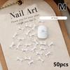 50Pcs Mini Bow Nail Charms Bulk Mix 3D Bowknot Nail Art Decoration Accessories For Diy Manicure Korean Design