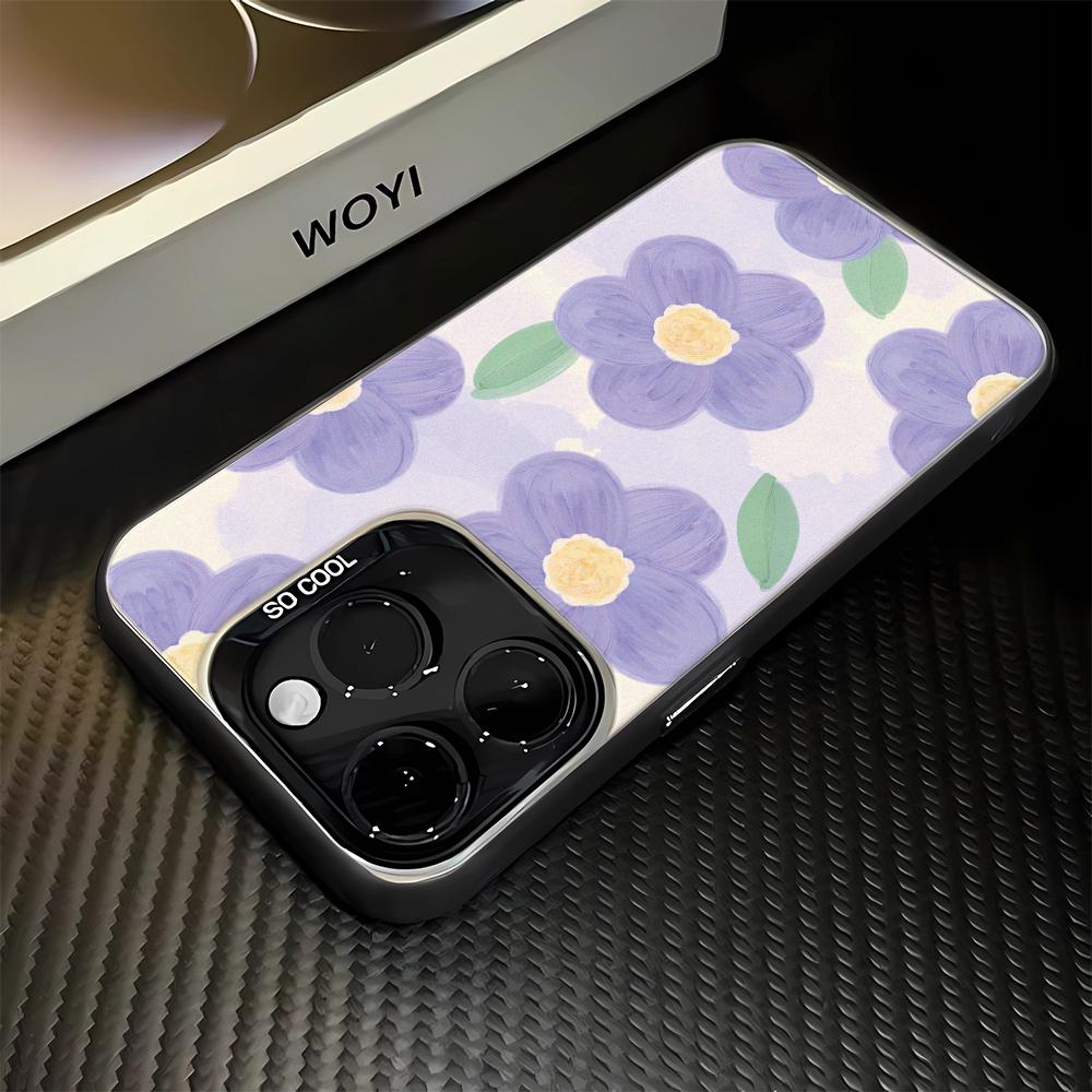 Blue Flowers Case For Iphone 16 Pro Cover For Iphone 15 14 13 12 11 Pro Max Cover Funda Bumber Coque 16 Pro 16E Case