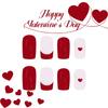 Valentine Press on Nail Square Fake Nail Glossy Design False Nail Full Cover Artificial Acrylic Nail 24pcs 12Sizes