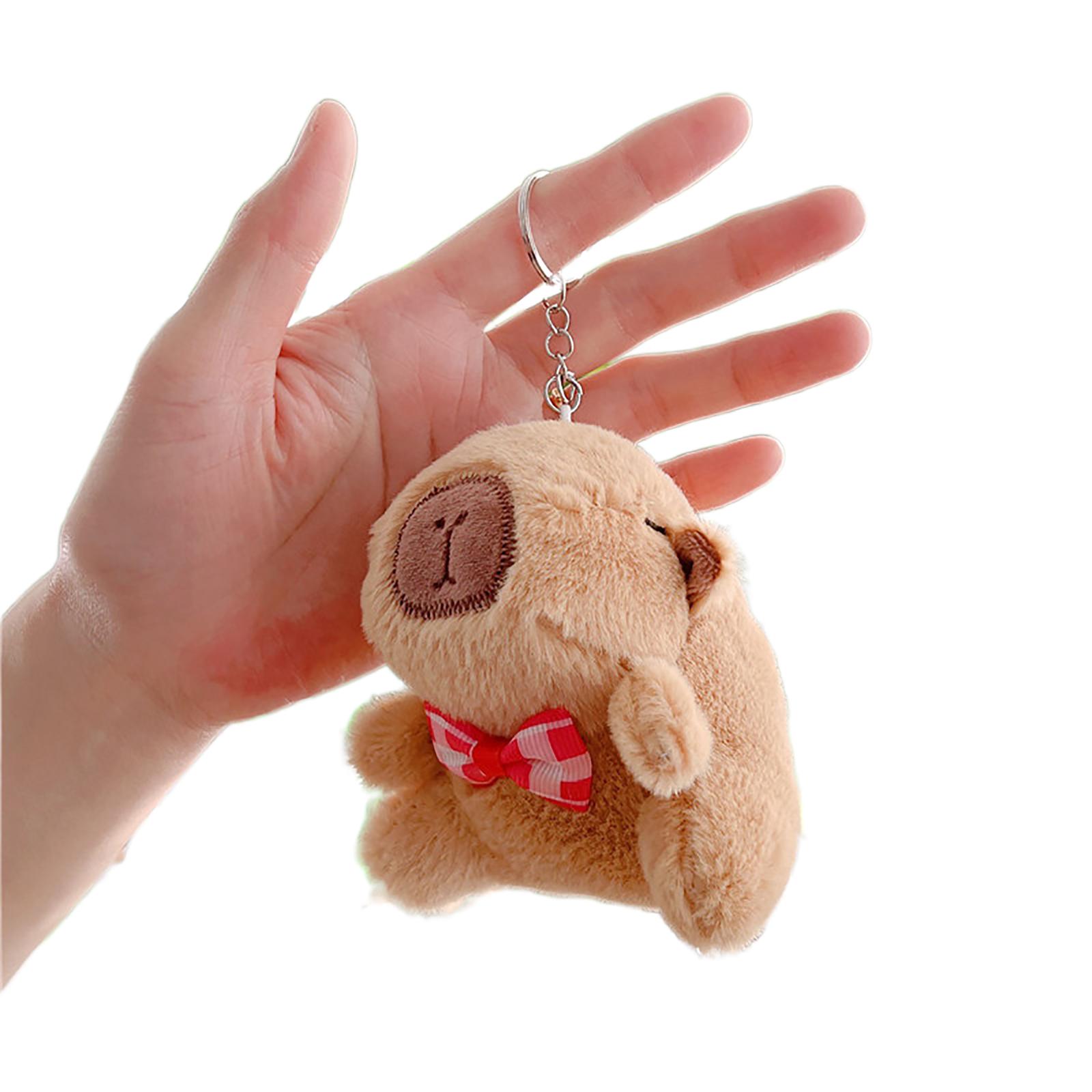 

Cute Plush Capybara Charm Keychain Soft Stuffed Ornament Keyring Lovely Pendants Decor for Purse Bag Backpack Handbag T1 красный