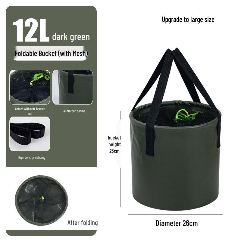 Portable Folding Water & Fish Bucket for Camping and Travel