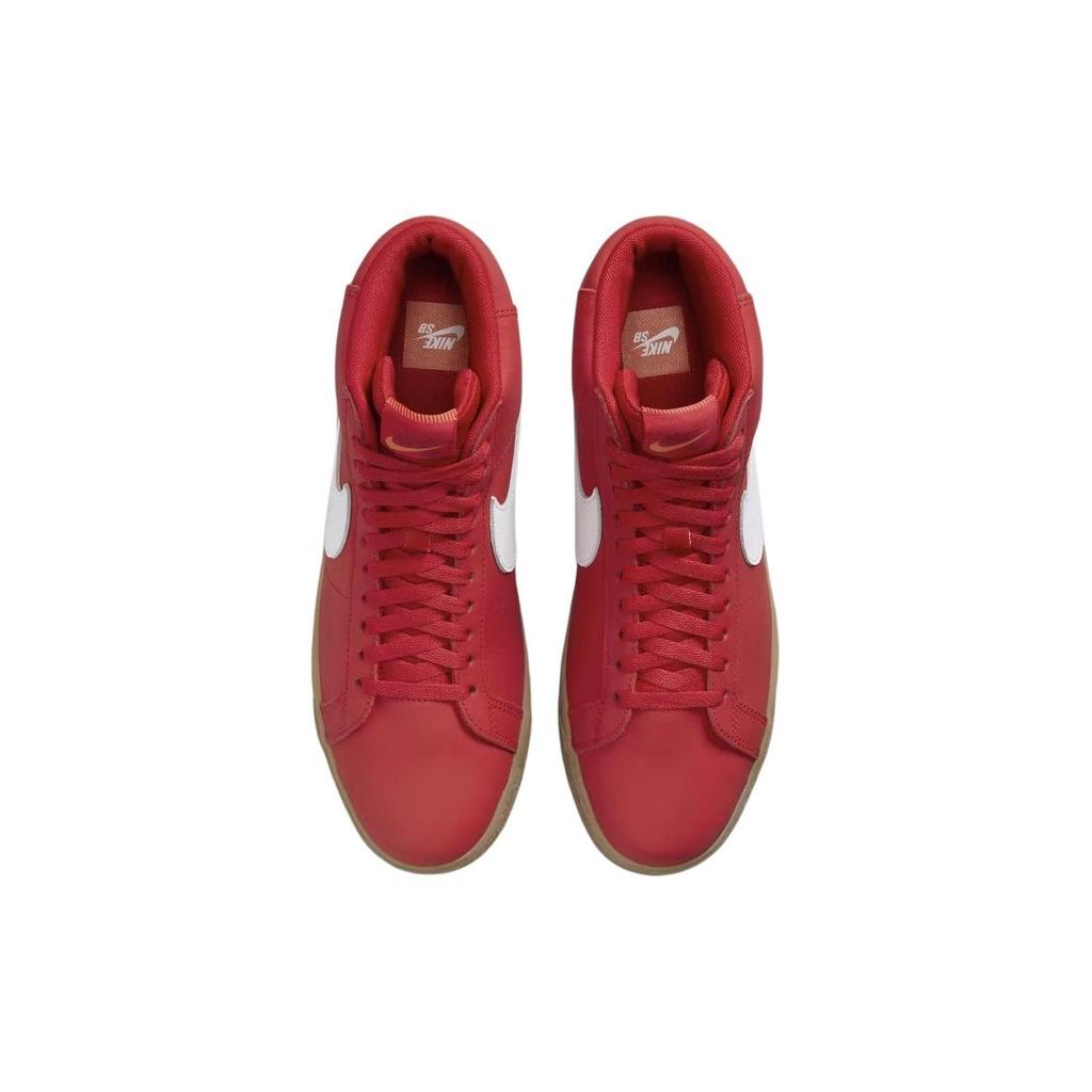 Nike Zoom Blazer Mid SB Orange Label - Rote Herren-Sneaker Weiß Gummi-Hellbraun FJ1680-600