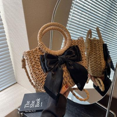 Summer New Niche Versatile Beach Straw Bag Portable Oblique Span Vegetable Basket Women's Bag