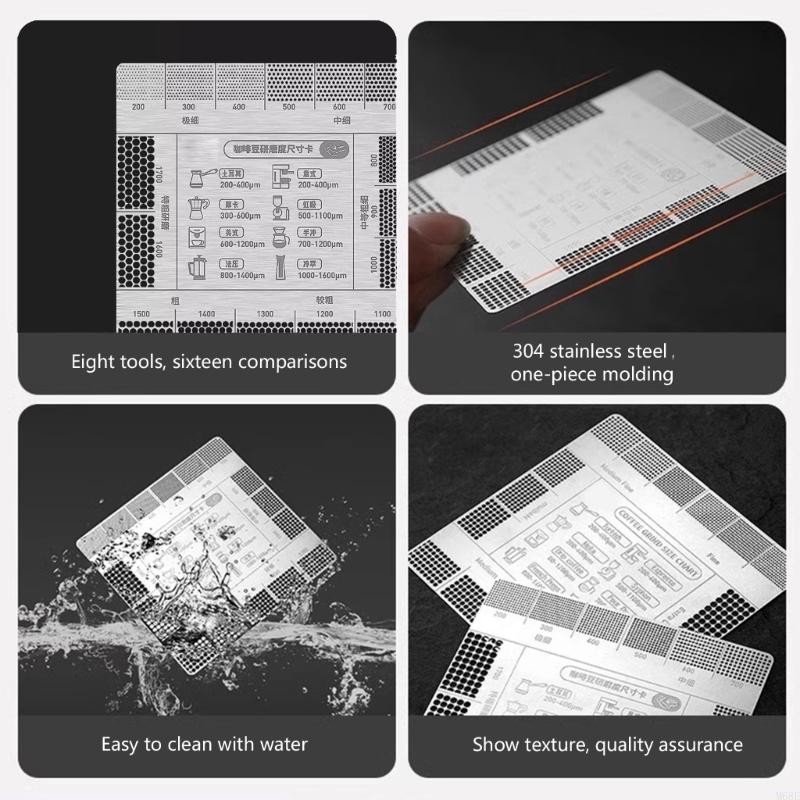 Coffee Grind Size Guide Stainless Steel Coffee Grind Reference Card M68E China Mainland