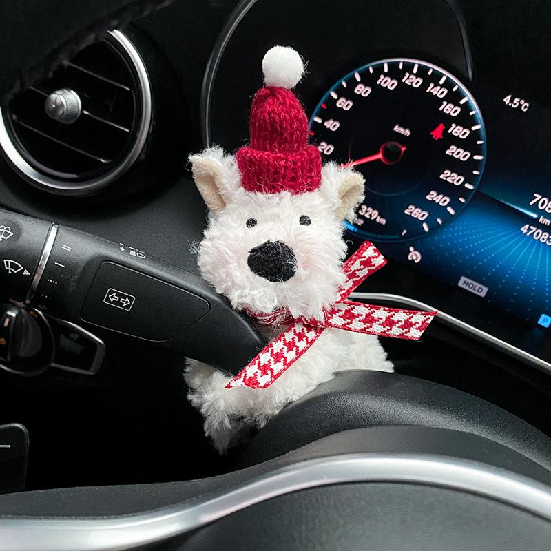 Car Wiper Turn Signal Switch Decoration,Puppy Plush Doll Clutch Decor,kawaii Dog Car Wiper Doll Car Interior Accessories