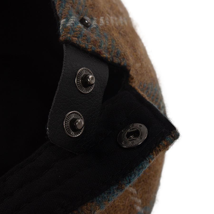 Nuevo gorro de boina para hombre otoño e invierno cálido lana color cuadros retro sombrero de copa casual británico para mujer