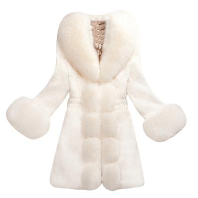 (SU)Women Faux  Coat Elegant Thick Warm  Fashion Outerwear Long Fake  Jacket