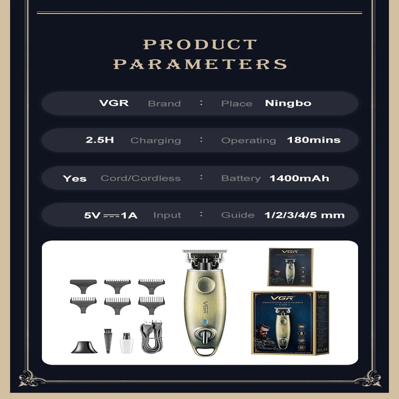 New Hair Salon Hair Clipper Barber Shop Dedicated Rechargeable High-power Stainless Steel Waterproof Men's Professional Electric Hair Clipper