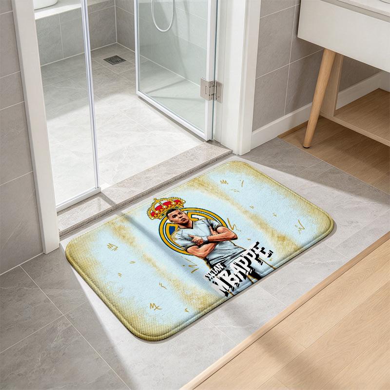 Kylian Mbappe Flannel Kitchen Mat Christmas Soft Area Rug Non Slip Floor Carpet Home Decoration