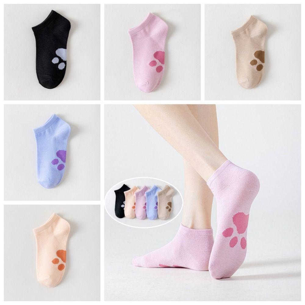 10Pairs Bear Claw Boat Socks Women Patchwork Ankle Tube Socks Sweet Cartoon Short Socks  Summer
