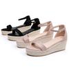 Fashion 6CM/9CM High Heel Espadrilles Shoes Ladies Summer Platform Sandals Women Open Toe Ankle Strap Sandalias Wedges Fisherman Tacones