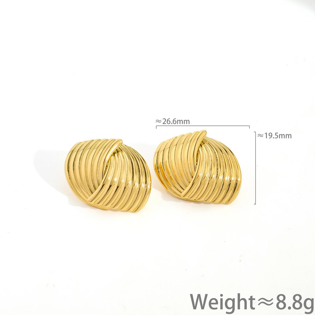Geometric Personality Design Spiral Earrings Fashion Temperament Titanium Steel Earrings Women's Versatile