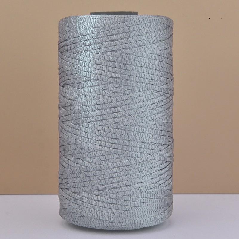 

250 г Шелковистая Хлопковая Льняная Пряжа для Вязания Крючком 2,5 мм Легкая Пряжа из Ледяного Шелка Плоская Ленточная Пряжа Ручная Вязка DIY Сумки Шапки Полая Нить