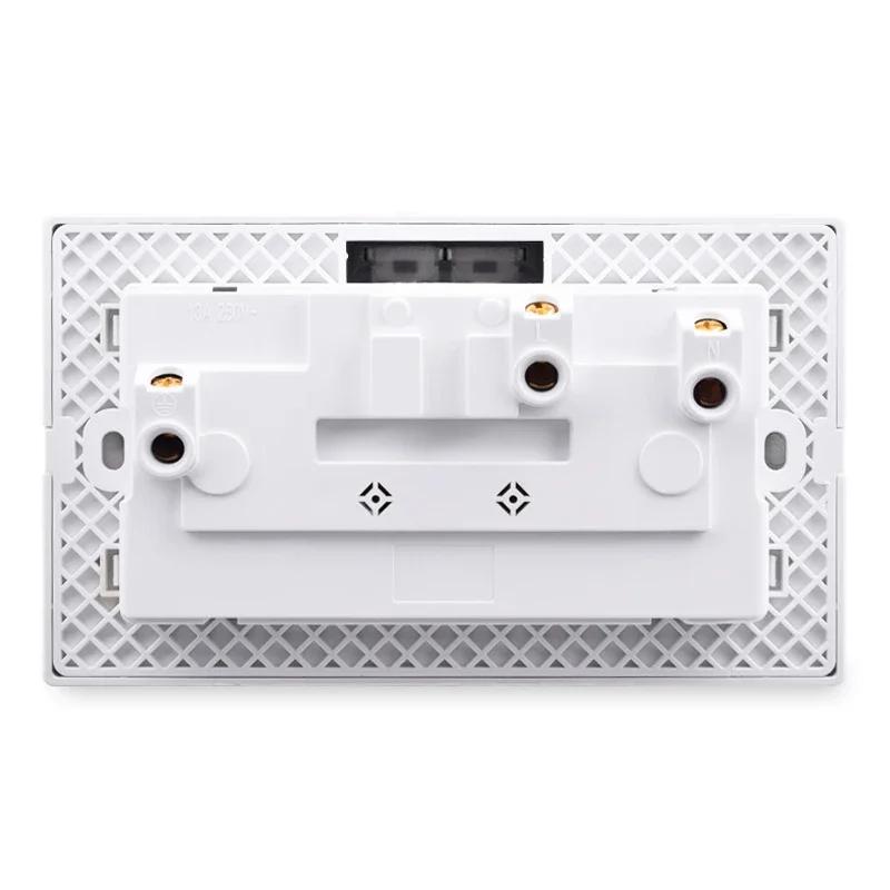 146 Piano Key Reset Switch Tempered Glass Panel 2Gang UN Multifunctional 3-hole Combination Office Hotel Home Villa Decoration