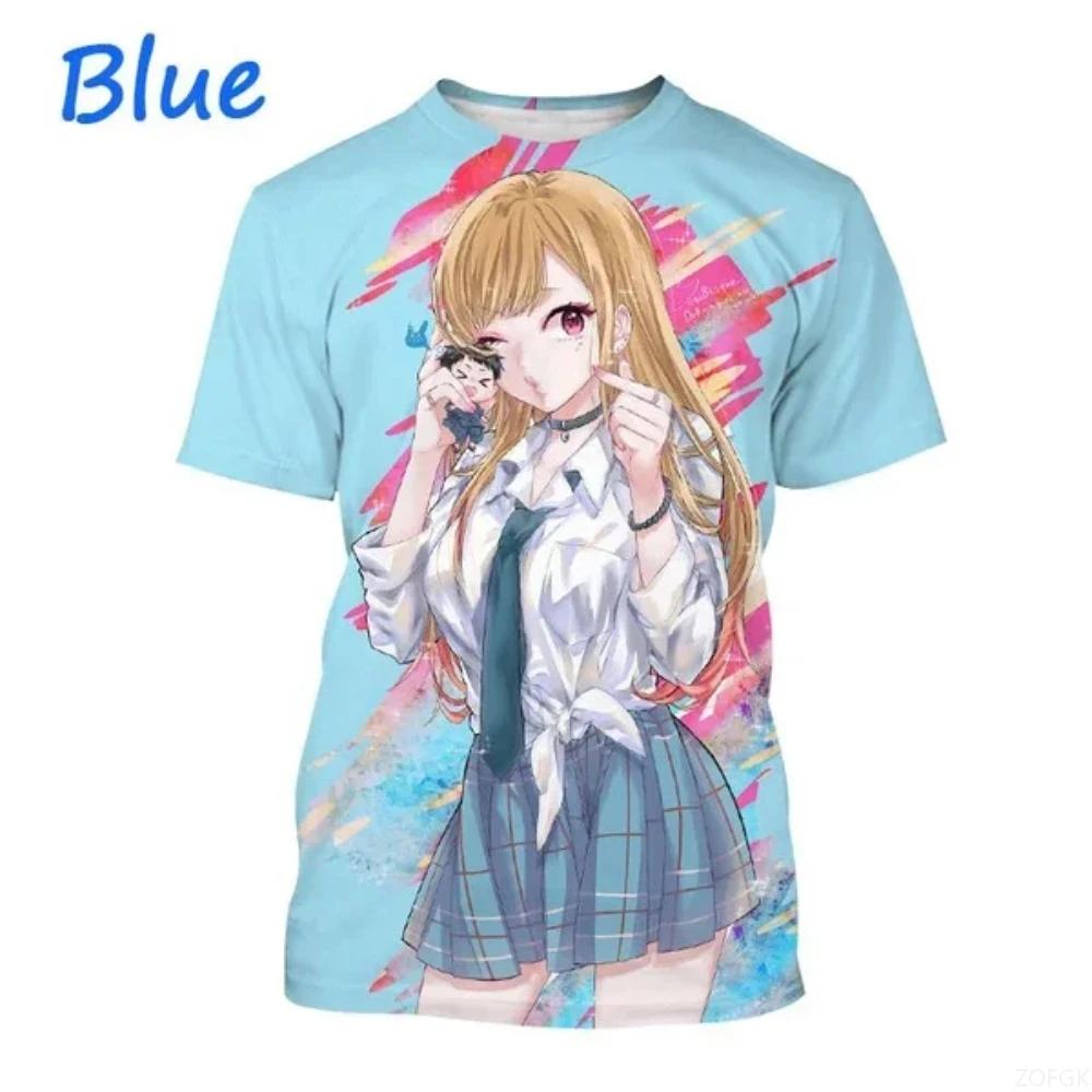 Summer Clothing Harajuku Anime Characters 3D Printed Round Neck Breathable Short Sleeved Casual Top for Men and Women