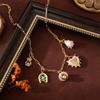 Trendy 18K Gold Stainless Steel Heart Pendant Necklace with Pearl
