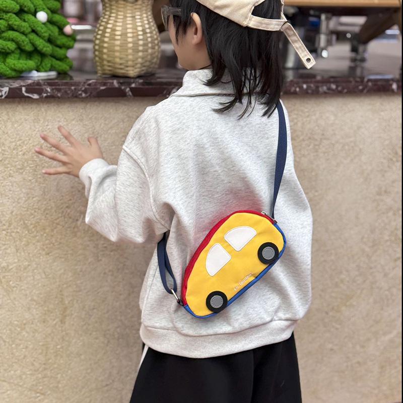 Borsa a Tracolla Carina Piccola Macchina Cartone Animato per Bambini e Bambine Borsa a Spalla per Bebè Portafoglio per Bambini