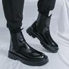 Men'S Thick Soled Boots Fashion Autumn And Winter Styles Work Business Office Outdoor Casual Trendy Leather Shoes 38-46 Hot