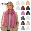 Feiertags-Accessoire Glitzernd Funkelnd Folien-Schneeflocken-Print Schal für Damen, Weihnachten Warm Hals-Thema Schal Wickel, Herbst Winter Leicht