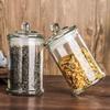 Transparent Round Glass Tea Canister - Thick, Portable, Moisture-Proof Storage for Dried Fruits, Grains, Medicinal Materials, and Flower Tea.