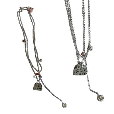 Unique Small Bag Necklace Pendant Necklace Charm Necklace Titanium Steel Texture Neck Jewelry for Expressing Love