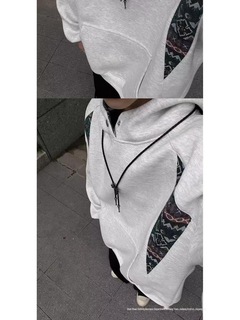 2025 Men's Autumn/Winter Patchwork Hooded Sweatshirt