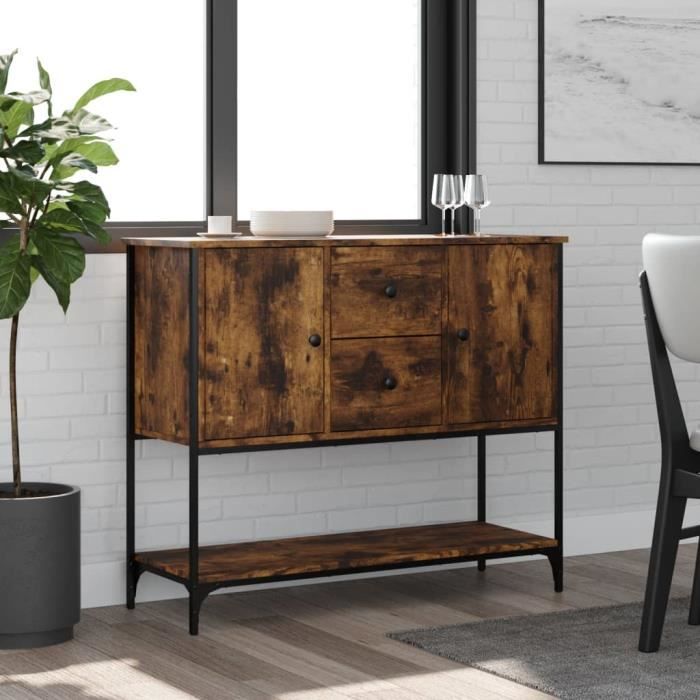 VidaXL Buffet chêne fumé 100x36x85 cm bois d'ingénierie 835556
