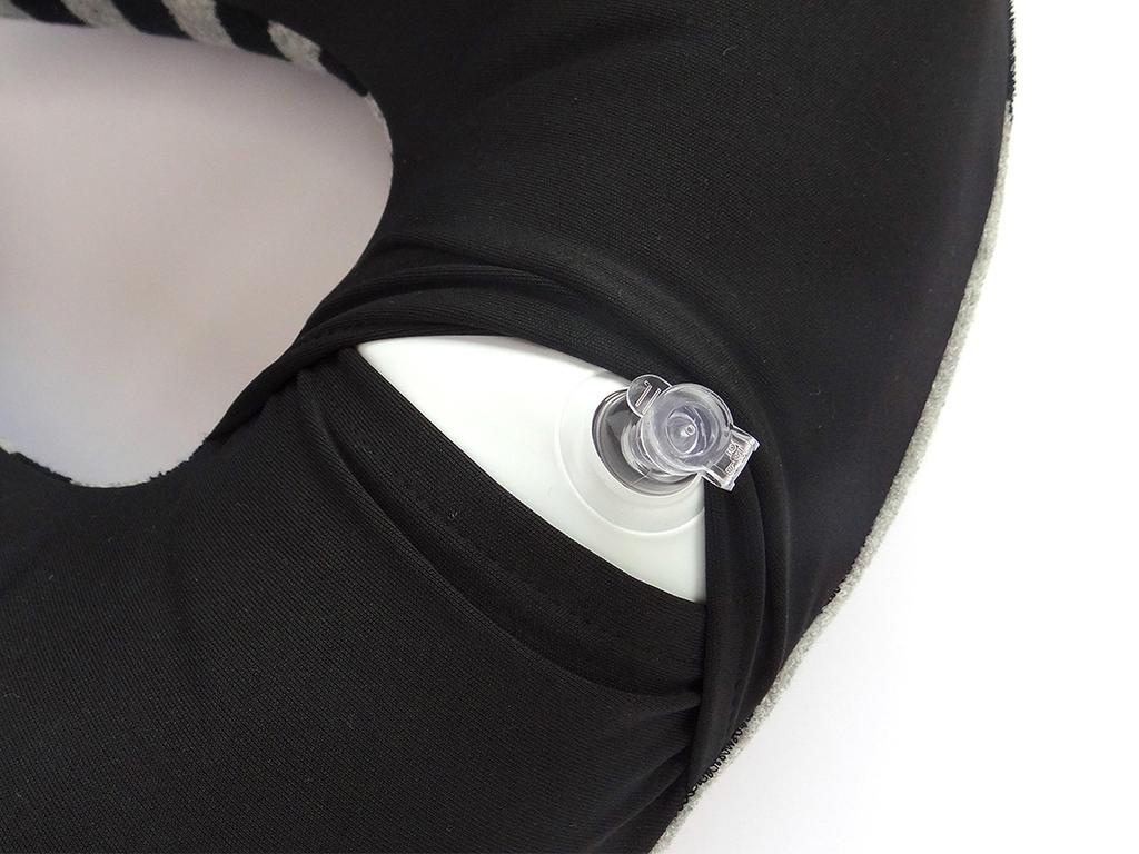 ADVANCE Travel Air Neck Pillow Cotton Towel Pile Border Made In Japan Gray Gy